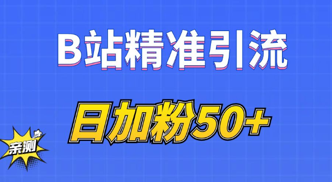 B站精准引流，日引流50+精准粉，B站评论采集+私信发送